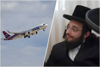 ר' עזרא אונגר לצד מטוס ארקיע