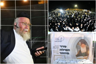משמאל: עו"ד רוני פאלוך מפקד על אירוע ההילולא