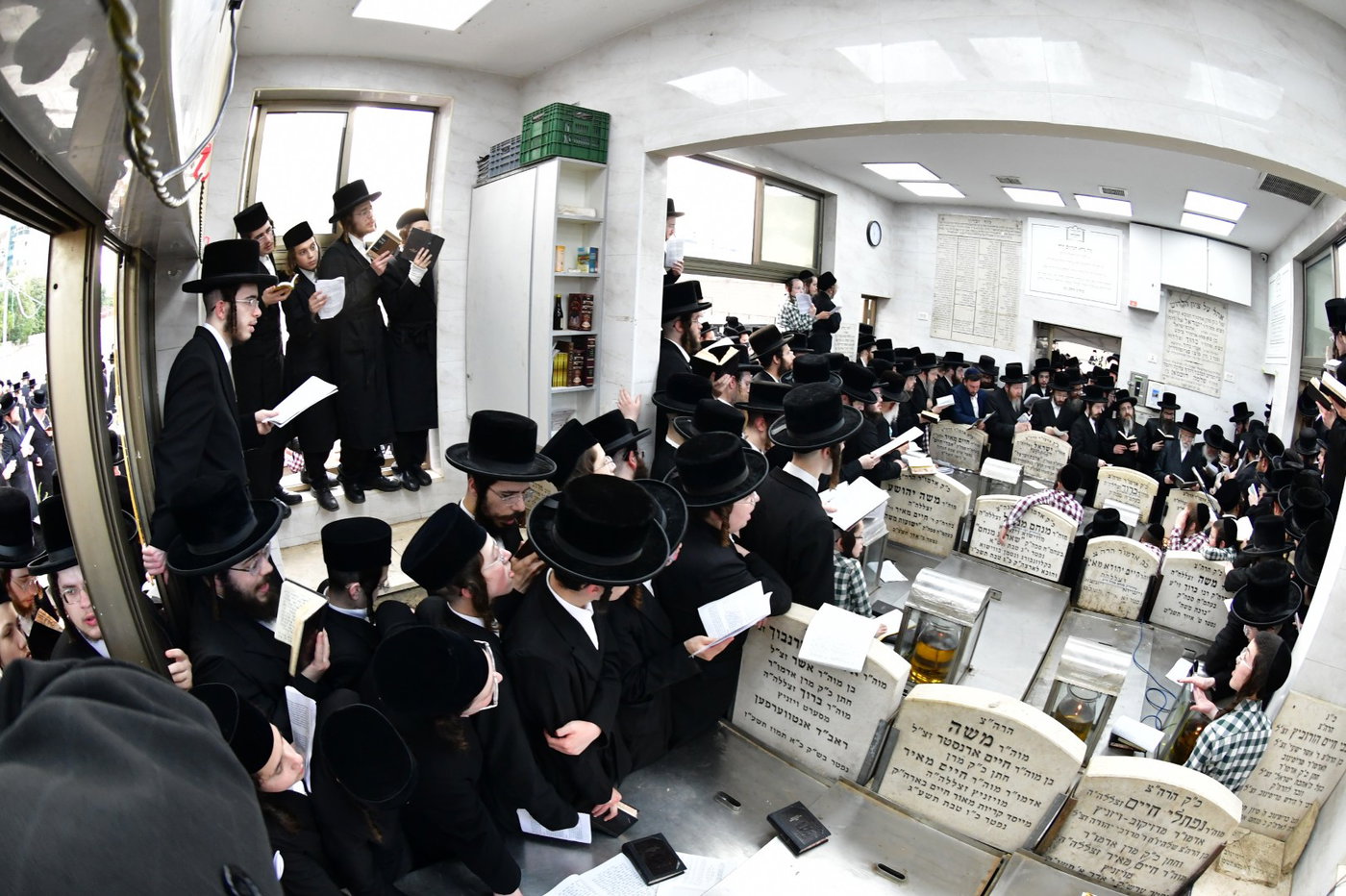 האדמו"ר מסערט ויזניץ בתפילה על ציון אביו זצ"ל