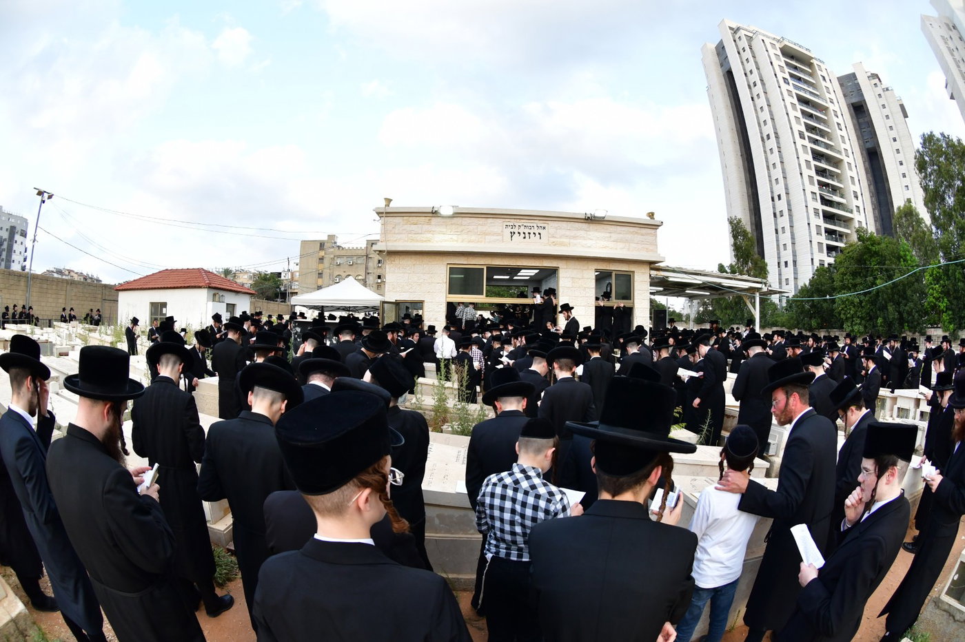 האדמו"ר מסערט ויזניץ בתפילה על ציון אביו זצ"ל