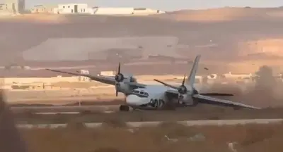 המטוס נוחת ללא הגלגל השמאלי