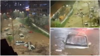 מחזה מעורר חלחלה: רכבים נסחפו בזרם אדיר במהלך סופה קיצונית