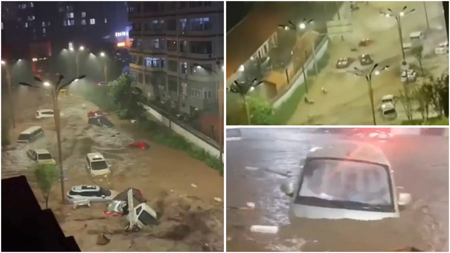 מחזה מעורר חלחלה: רכבים נסחפו בזרם אדיר במהלך סופה קיצונית