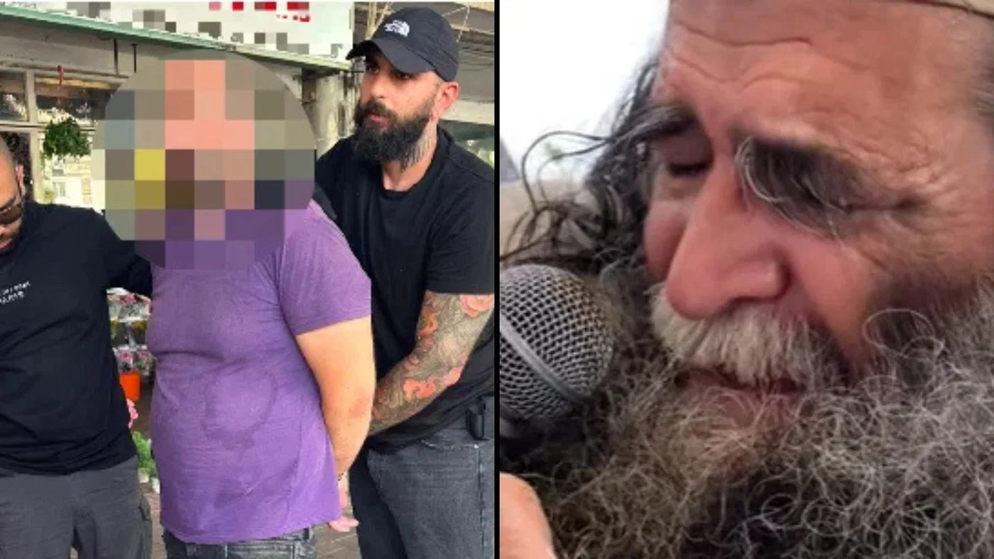 מימין רבי עמוס גואטה זצ"ל, משמאל החשוד ברצח
