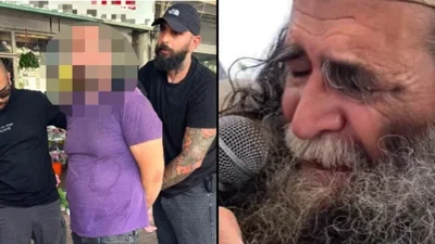 מימין רבי עמוס גואטה זצ"ל, משמאל החשוד ברצח