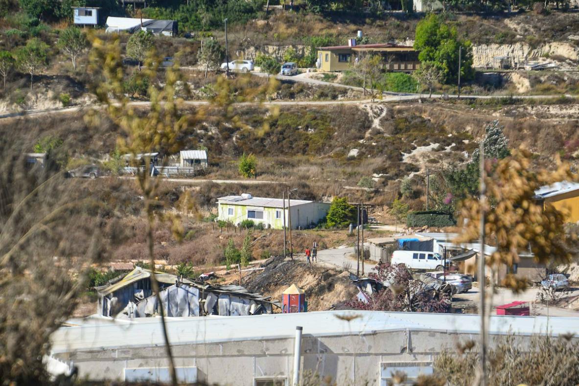 זירת השריפה בחוות גלעד שבשומרון