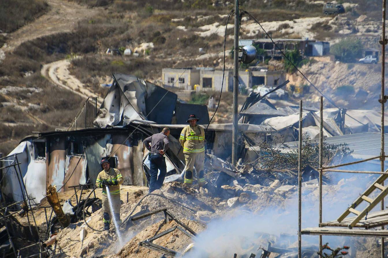 זירת השריפה בחוות גלעד שבשומרון