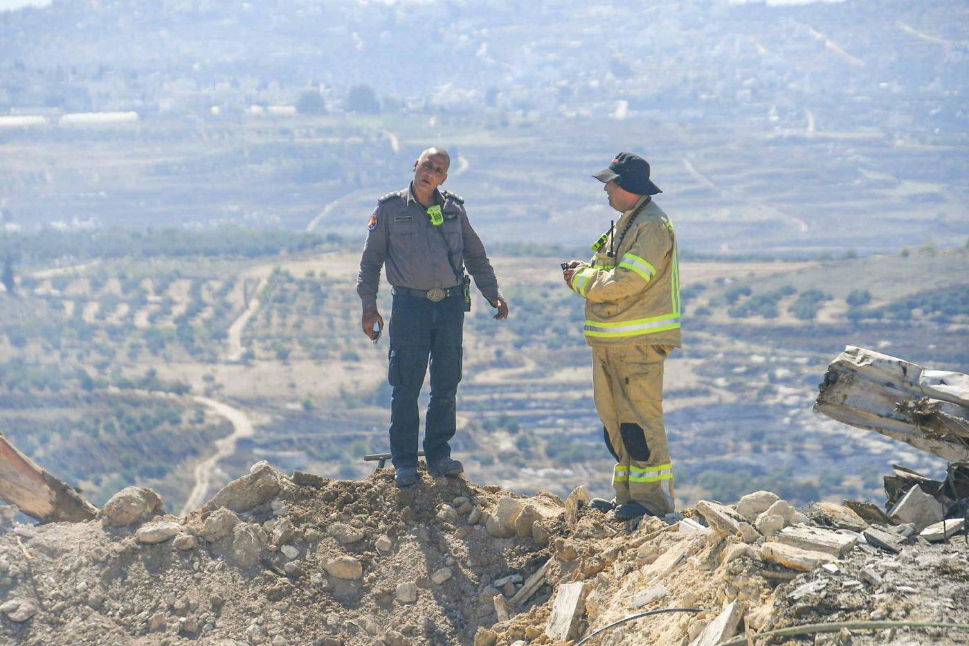 זירת השריפה בחוות גלעד שבשומרון