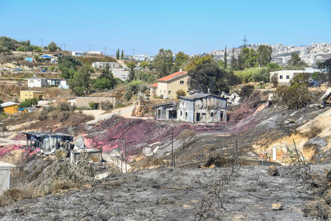 זירת השריפה בחוות גלעד שבשומרון