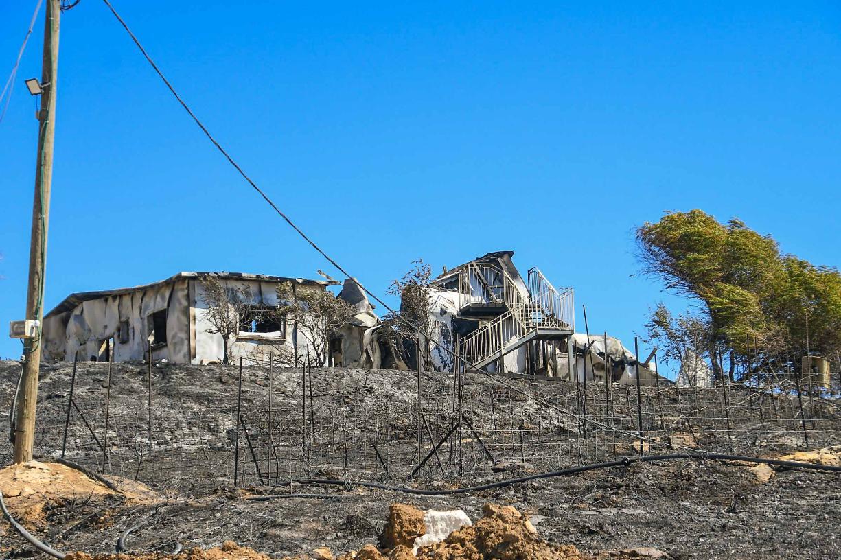 זירת השריפה בחוות גלעד שבשומרון