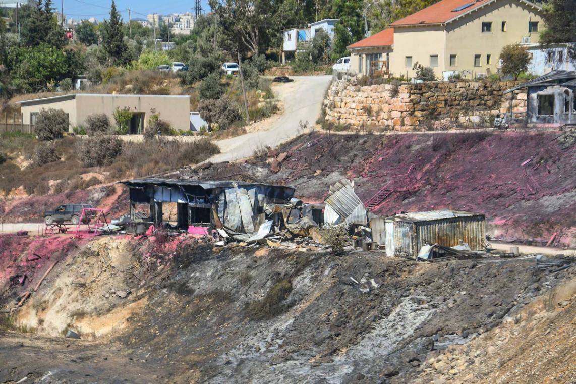 זירת השריפה בחוות גלעד שבשומרון
