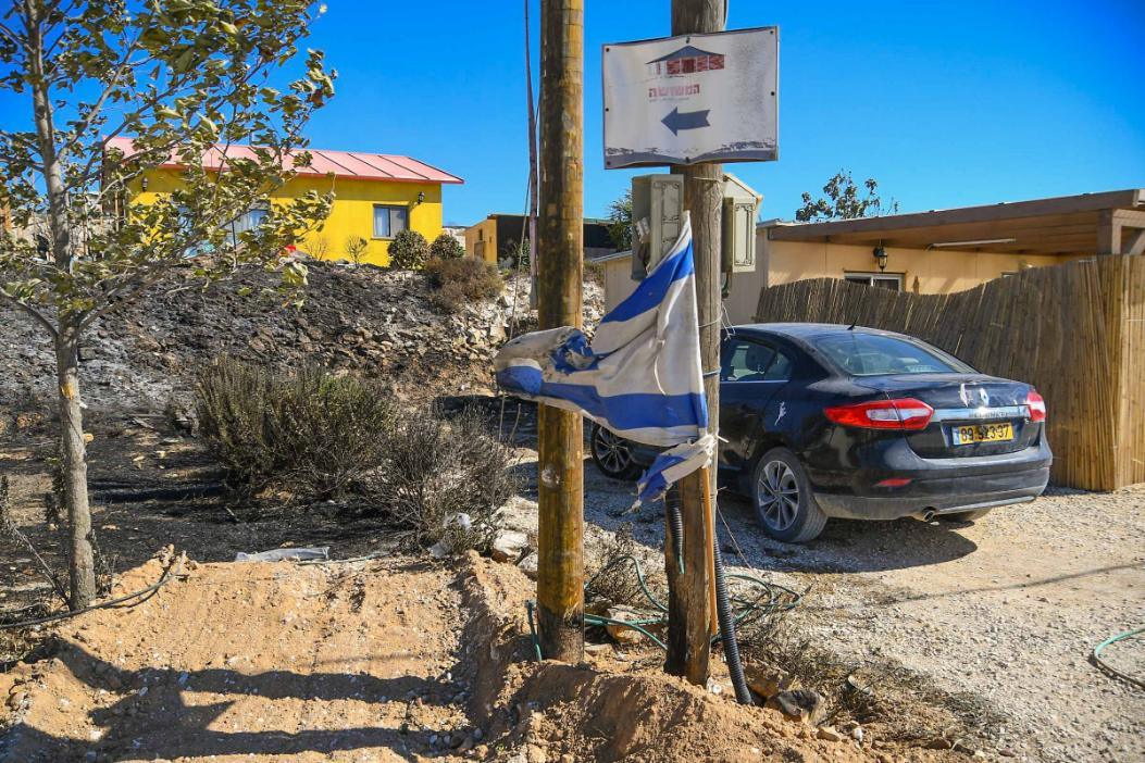 זירת השריפה בחוות גלעד שבשומרון