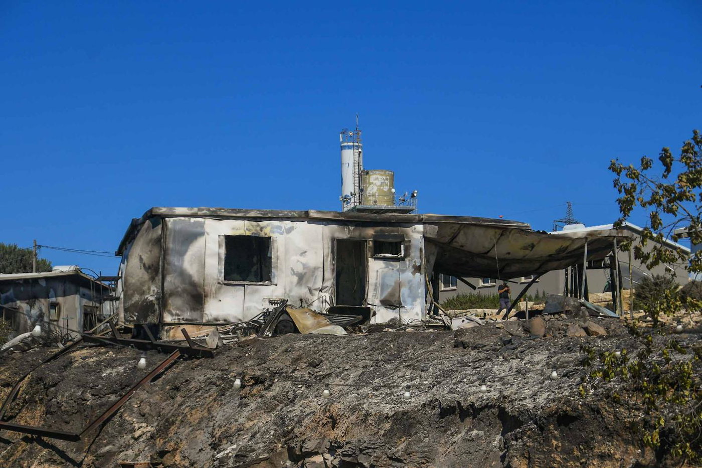 זירת השריפה בחוות גלעד שבשומרון