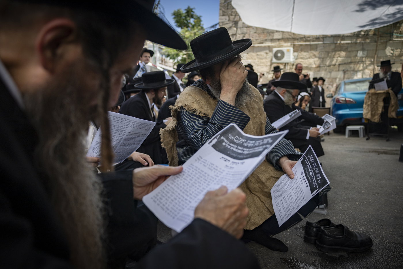 הפגנה בשק ואפר נגד רכבת הקלה בירושלים
