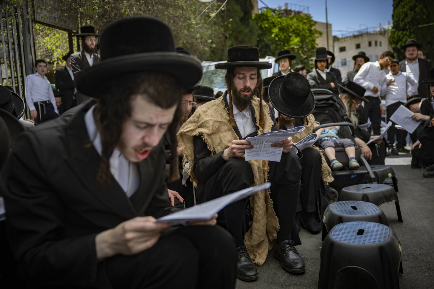 הפגנה בשק ואפר נגד רכבת הקלה בירושלים