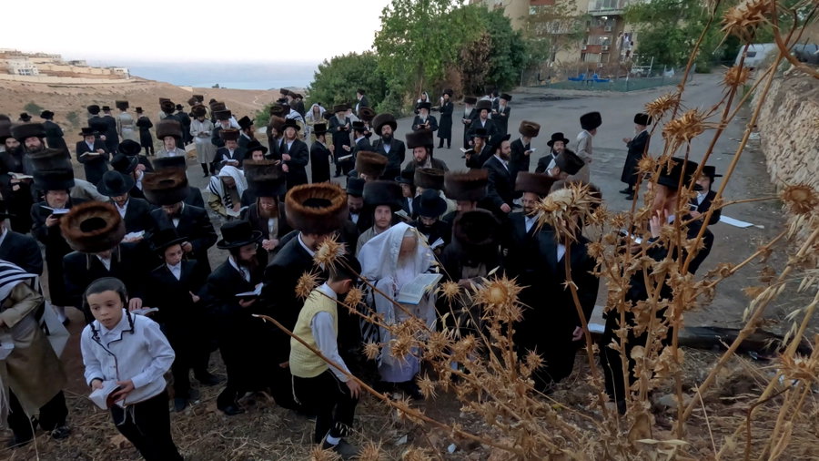 הגה"צ רבי אביש ציינווירט בקבלת שבת בצפת