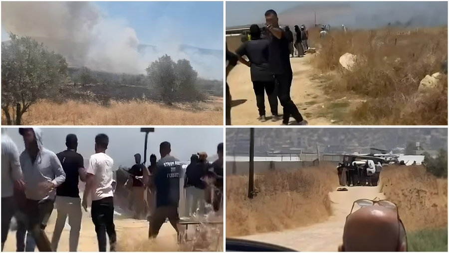 פיגוע סמוך לשריפת הענק בחווה בשומרון: יהודי שהגיע לסייע בכיבוי נדקר מספר פעמים ומצבו קשה