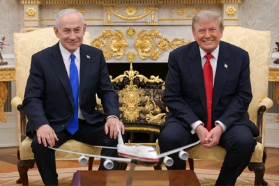 איזה חיוך. נתניהו וטראמפ, השבוע