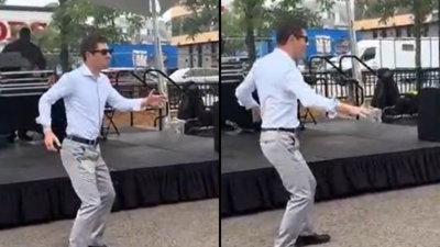 "טקס השפלה": הריקוד של ראש העיר הדמוקרטי הפך לבדיחת הרשת