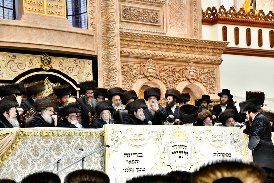 תיעוד ענק; האדמו"ר מויז'ניץ סידר קידושין ופצח במחול נלהב בשמחת נישואי נכדו