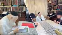 תיעוד מרגש והיסטורי: אורי מקלב הביא לנשיא ישיבת פוניבז' את מסמכי הבעלות