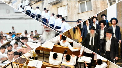 תיעוד מרהיב מ'זמן אלול' באם הישיבות - פוניבז'; משישה בתי מדרשות שונים