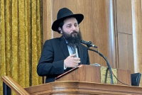 רבי יוסף חיים שניאור קוטלר במסירת השיעור הראשון