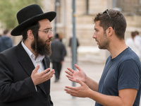 חרדי וחילוני מתדיינים