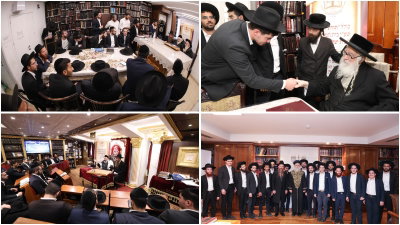 אברכי כולל 'תורת יוסף' מביתר במעונם של גדולי ישראל