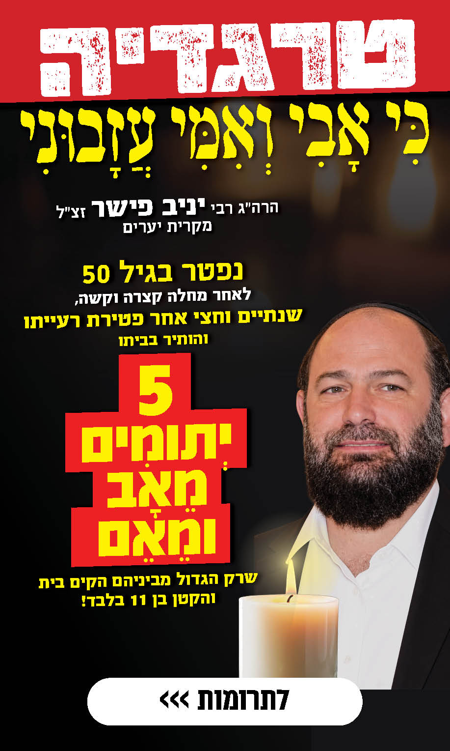 כלל ישראל לא נוטש את היתומים שאין להם לא אבא ולא אמא