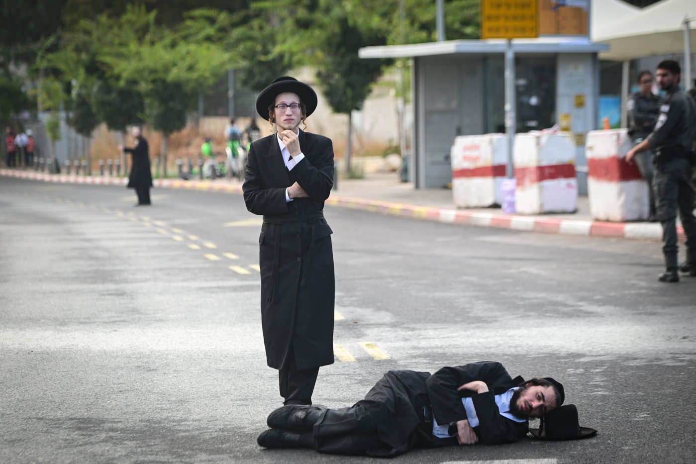 ההפגנה ליד לשכת הגיוס תל השומר