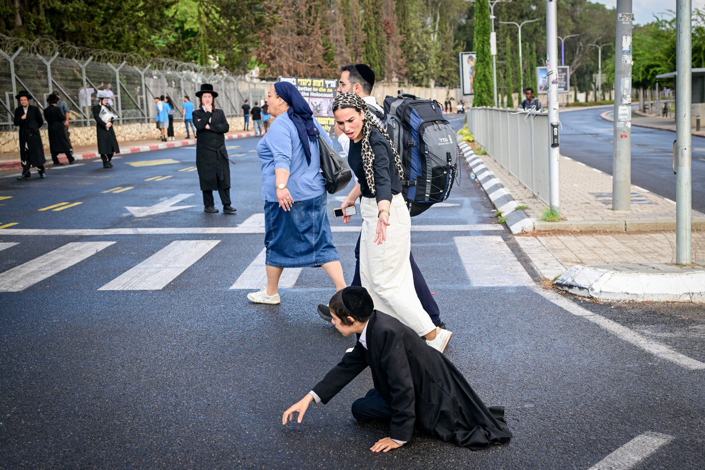 ההפגנה ליד לשכת הגיוס תל השומר