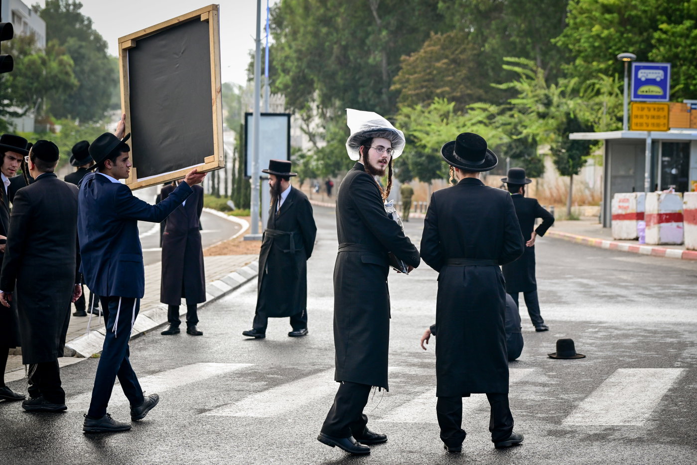 ההפגנה ליד לשכת הגיוס תל השומר