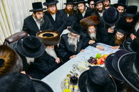 האדמו"ר מויז'ניץ מונסי בביקור אצל האדמו"ר ממכנובקא בעלזא
