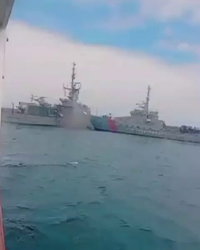 דרמה בתרגיל: שתי ספינות מלחמה התנגשו בעוצמה