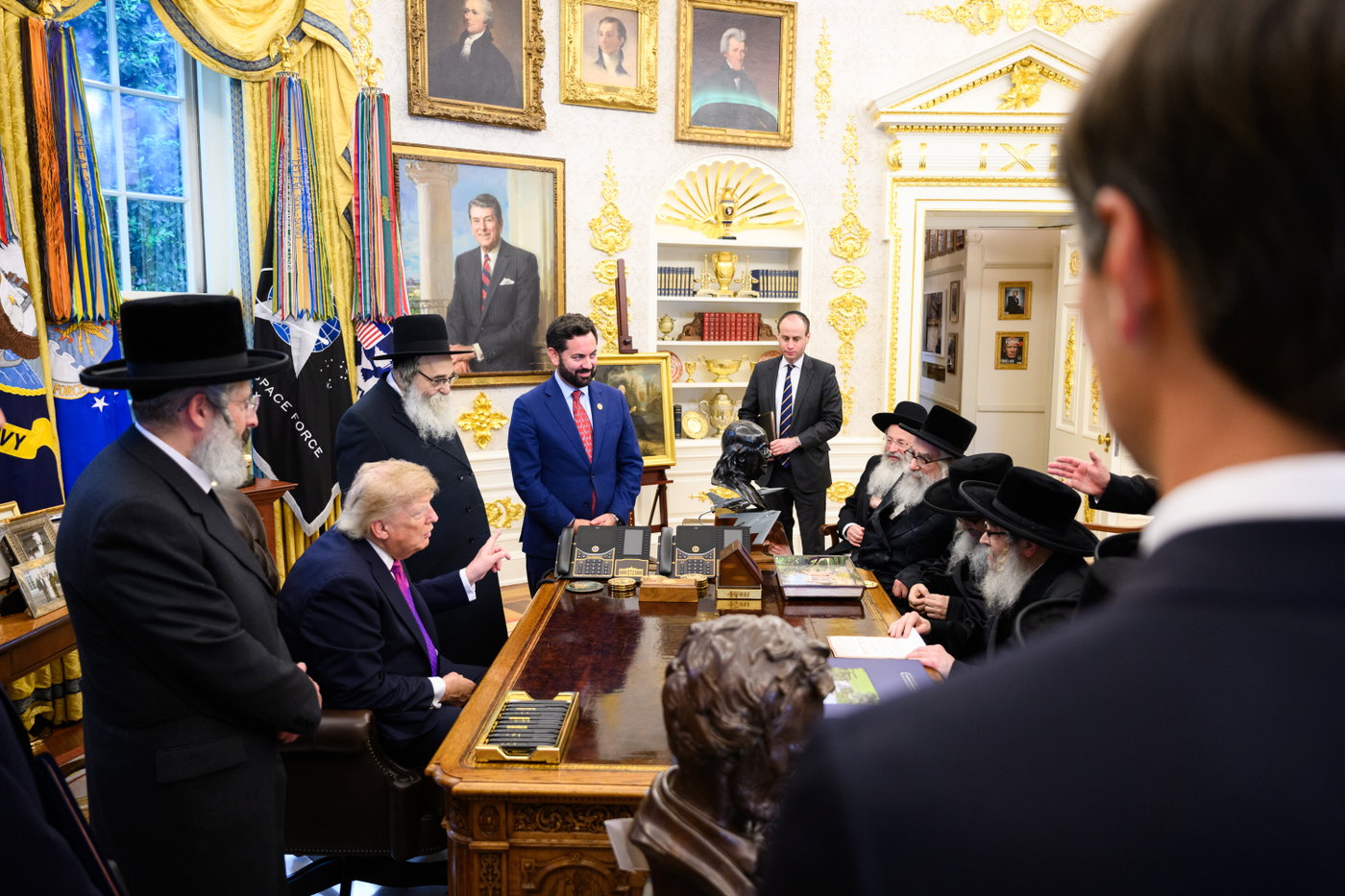האדמו"רים במפגש עם הנשיא טראמפ