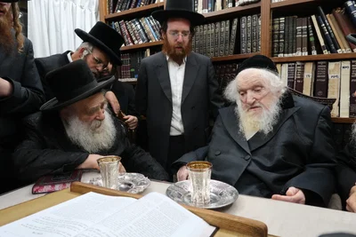ביקורי רבנים במעונו של הגר"מ שטרנבוך