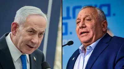 מימין גדי איזנקוט, משמאל בנימין נתניהו
