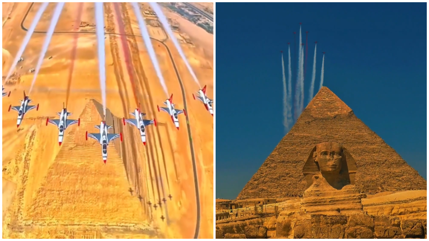 ישראל פוקחת עין: מטוסי קרב טורקיים במפגן מעל הפירמידות
