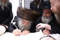 עם נוצת אווז: גדולי התורה כתבו אותיות אחרונות בספר התורה של היועץ החרדי