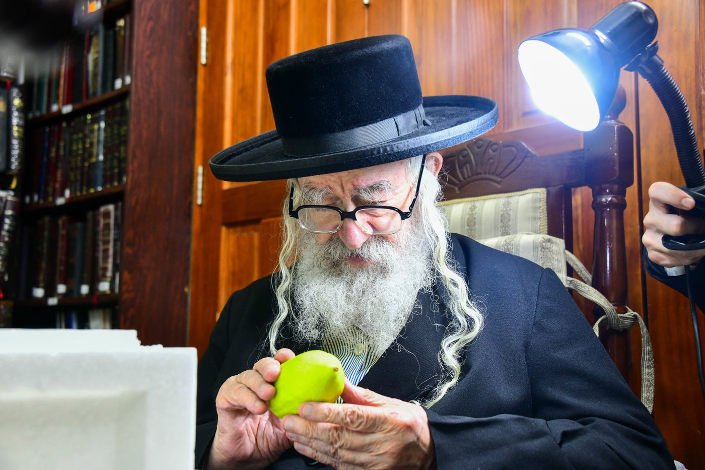 האדמו"ר ממשכנות הרועים בקבלת אתרוגים לקראת חג הסוכות
