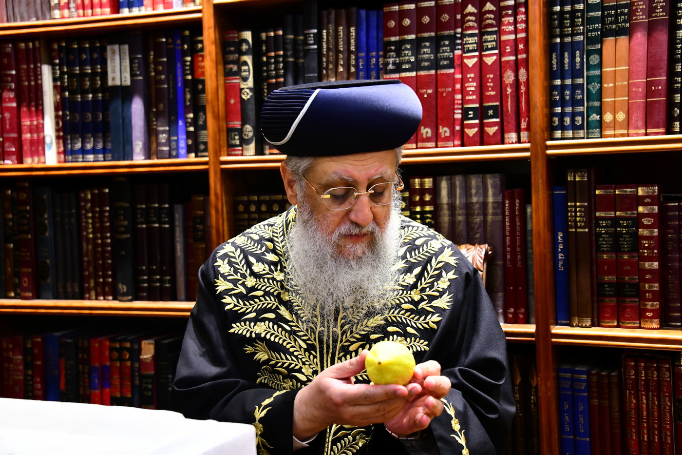 הראשל"צ הגר"ד יוסף בקבלת אתרוגים לקראת חג הסוכות