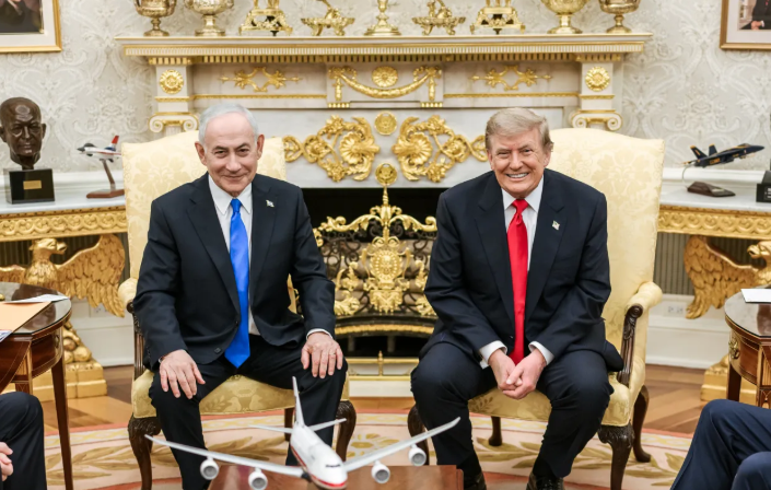 טראמפ ונתניהו בביקור בבית הלבן