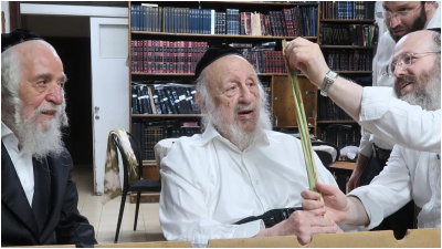 "למרות שהשנה זה לא דאורייתא"; בדיקת הלולבים של המנהיג וראש הישיבה | תיעוד