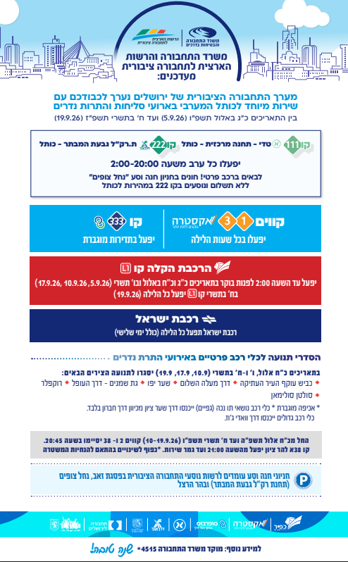 ההודעה של משרד התחבורה