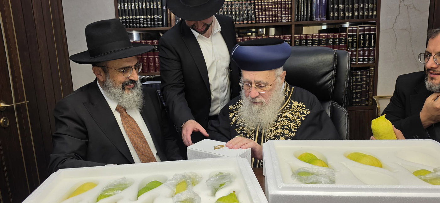 הראשל"צ הגר"י יוסף בבדיקת אתרוגים