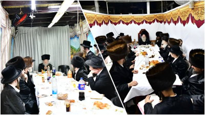 האדמו"רים מאוז'רוב וקוזמיר בטיש חוה"מ סוכות