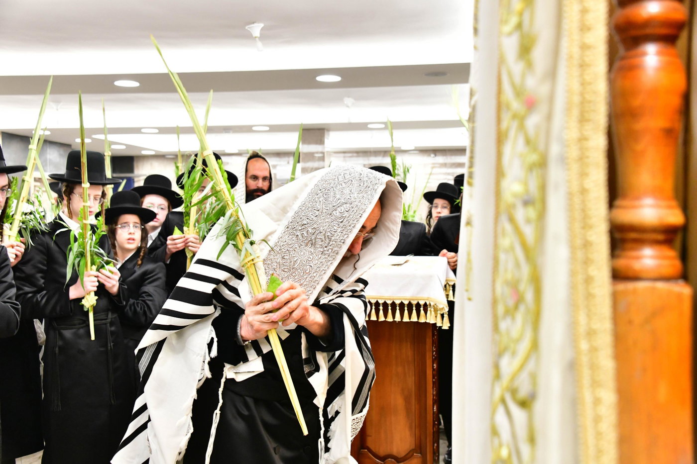 האדמו"ר מאלכסנדר בנטילת ארבעת המינים 
