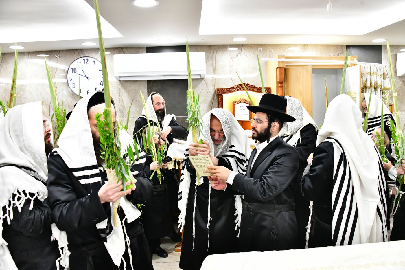 האדמו"ר מאלכסנדר בנטילת ארבעת המינים 