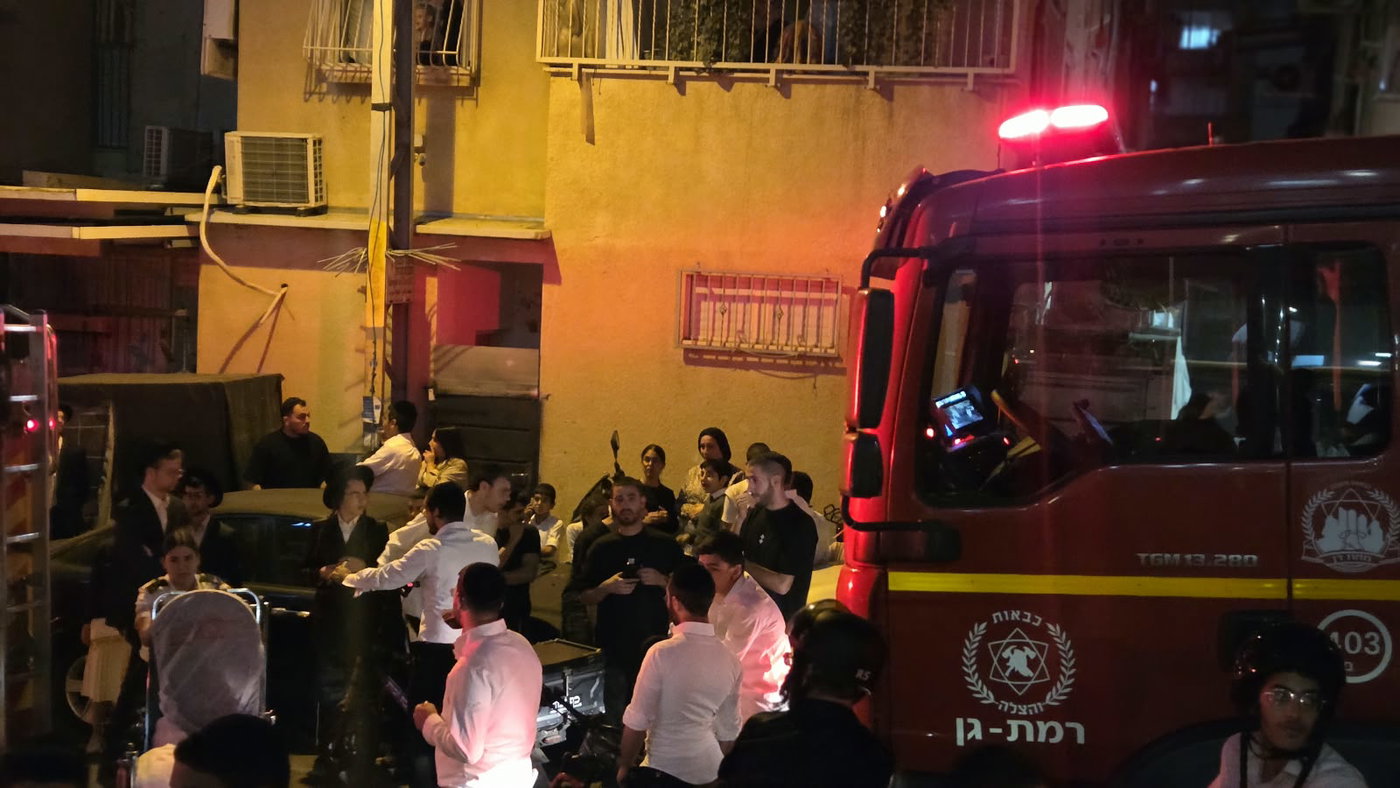 זירת השריפה בבית האבות בבני ברק
